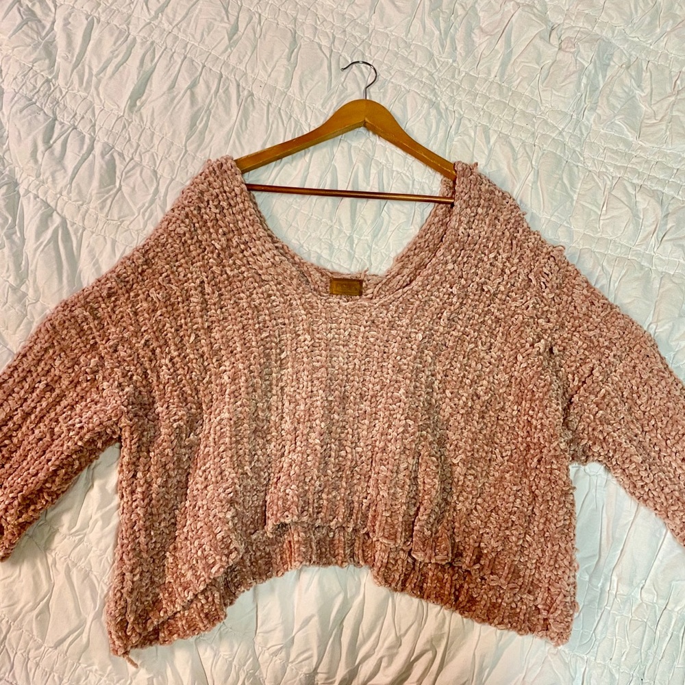 NEUTRAL CHENILLE SLOUCHY SWEATER